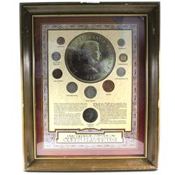 *Great Britain Pre Decimal Coinage of Queen Elizabeth II 10-coin Set in Wooden Frame. This set featu