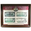 Image 1 : *Canadian Banknote One Dollar Collection in Wooden Frame. You will receive 4 examples of Canadian $1