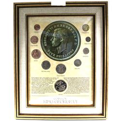 *Great Britain Coinage of King George VI 10-coin Set in Wooden Frame. This set features all denomina