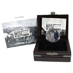 2018 Niue $2 Battles That Changed History - Battle of Gettysburg Coloured Fine Silver Coin. (TAX Exe