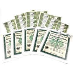 1922 Berlin Germany - German 10,000 Mark Treasury Bond, Uncancelled with Matching Numbered Coupons. 