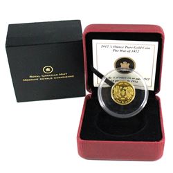 2012 Canada $10 The War of 1812 1/4oz Fine Gold Coin. (TAX Exempt)