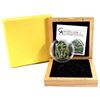 Image 1 : 2013 $5 Cook Islands Egg shaped Coin "Imperial Eggs in Cloisonné-Egg in Olive) coin is Proof Finish 
