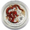 Image 1 : 2012 $30 Australian Kilo (32.15oz)  Fine Silver Colourized reverse proof Year of the Dragon. Coin co