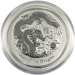 2012 $30 Australian Kilo (32.15oz)  Fine Silver reverse proof Year of the Dragon. Coin comes encapsu