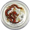 Image 1 : 2012 $10 Australian 10oz Fine Silver Colourized reverse proof Year of the Dragon. Coin comes encapsu