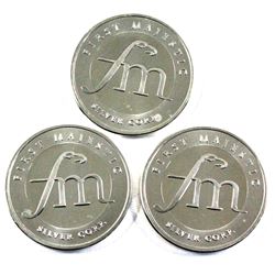 Lot of 3x 1oz Fine Silver First Majestic Rounds. .999 Fine. (Tax Exempt)  3pc