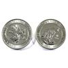 Image 1 : Lot of 2x 1.50 oz. Fine Silver $8 Coins. Lot includes Grizzly Bear & Maple leafs. (Tax Exempt) 2pc