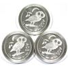 Image 1 : Lot of 3x Niue $2 1oz Fine Silver rounds featuring Ancient Greek Owl "AOE" design. .999 Fine  3pc