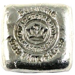 50 gram Monarch old poured Fine Silver square bar. (tax exempt)