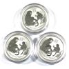 Image 1 : 3x 2016 Australia 50-cent  1/2 oz. Fine Silver reverse proof Year of the Monkey. Coins come in Mint 