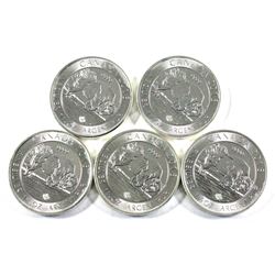 5x 2016 $8 Canada 1.25 oz. Fine Silver Bison (some Spots) (Tax Exempt)  5pc