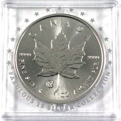 2018 Canada $5 1oz F-15 Privy Mark Silver Maple Leaf in Original Mint Capsule. (Tax Exempt)