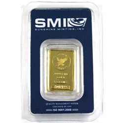 5 Gram Sunshine Mint Gold Bar Sealed in Plastic holder. Serial# A017422 (Tax Exempt)