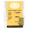 Image 1 : 1 Gram Pure Gold wafer from Istanbul refiners. .9999 Pure. Comes with C.O.A. (Tax exempt)