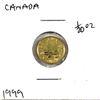 Image 1 : 1999 Canada $1  1/20th Oz Gold Maple Leafe with 20 years Privy Mark. .9999 Fine. (Tax Exempt)