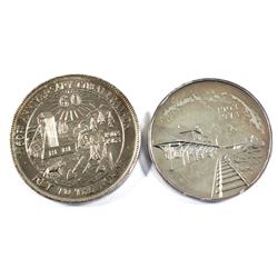 1963 & 1973 Cobalt, Ontario .999 Fine Silver 60th & 70th Anniversary Commemorative Rounds. The 1963 