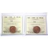 Image 1 : 1998 & 1999 Canada 1-cent ICCS Certified MS-66 Red. 2pcs