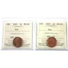 Image 1 : 2001 & 2002 Canada 1-cent ICCS Certified MS-66 Red. 2pcs
