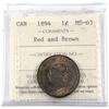 Image 1 : 1894 Canada 1-cent ICCS Certified MS-63 Red and Brown.