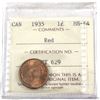 Image 1 : 1935 Canada 1-cent ICCS Certified MS-64.
