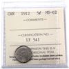 Image 1 : 1912 Canada 5-cent ICCS Certified MS-62.