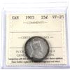 Image 1 : 1903 Canada 25-cent ICCS Certified VF-20.