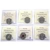 Image 2 : Lot of 2001-2004 Canada 25-cent ICCS Certified MS-65 - 2001P, 2003P, 2003P New Effigy, 2004P, 2004P 