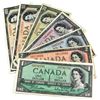 Image 1 : 1954 Bank of Canada $1 to $100 Full Run Denomination - All Beattie-Rasminsky Signatures Except the $