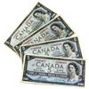 Image 1 : 1954 Bank of Canada $5 Notes with Bouey-Rasminsky Signatures. 4pcs
