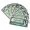 Image 1 : 1954 Bank of Canada $1 Notes All Different Prefixes with 5x Beattie-Rasminsky & 3x Lawson-Bouey Sign