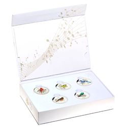 2015 Canada $10 Colourful Songbirds 5-Coin Set in Deluxe Box (Capsules are scratched & sound does no