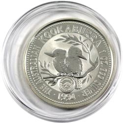 Scarce!!! 1994 Australia 1oz .999 Fine Silver Kookaburra with Commonwealth Games Privy in Capsule. T