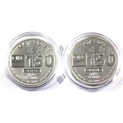 1867-2017 CIBC Canada 150th Commemorative 1oz .9999 Fine Silver Rounds in Capsules. 2pcs (TAX Exempt