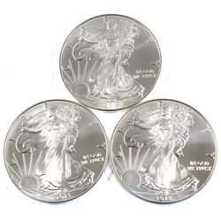 2013 USA 1oz .999 Fine Silver Eagles. 3pcs (TAX Exempt)