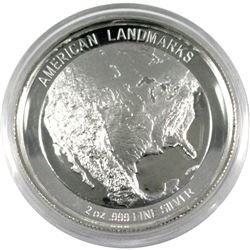 American Landmarks - Grand Canyon 2oz .999 Fine Silver Coin in Capsule. TAX Exempt
