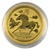 Image 1 : 2014 Australia $15 1/10oz Year of the Horse .9999 Fine Gold Coin in Capsule. (TAX Exempt)