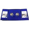 Image 1 : 2015 2-coin Solomon Island $5 Set, featuring 1oz Pure Silver with 24K gold plating with cabochon Sap