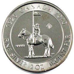 2020 Canada $10 2oz Fine Silver RCMP Commemorative featuring George 5th Obverse. (tax exempt) Lightl
