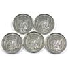 Image 2 : Lot of 5x 1/2 oz. Fine Silver APMEX rounds featuring Eagle in front of American Flag. .999 Fine (Tax