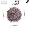 Image 1 : 1856 United States Silver Seated Quarter Dollar with Counter Stamp Initials "J.C.S" Coin is in VF Co