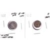 Image 1 : Lot of 2x United States Silver coins from the Mid 1800's. Lot includes: 1937 Half Dime Small date, N