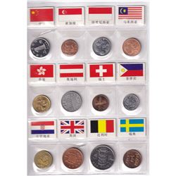 A Unique Binder of 60 coin from different Countries, the 60 pocket book features  a coin and a colou