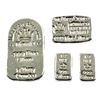 Image 1 : Lot of Monarch Fine Silver hand poured ingots. Lot includes: 2oz tombstone shape, 1z 1oz and 2x 1/2o