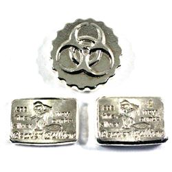 Lot of various Beaver Bullion Fine Silver hand poured rounds. Lot includes: 2oz Scalloped edge radio