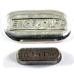 Lot of Fine Silver. Lot includes a 2oz Engelhard Australia pours bar and a Unique no name poured bar