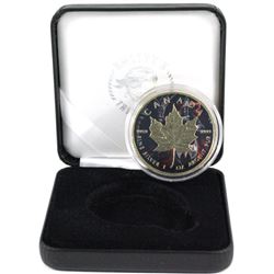 2018 $5 1oz Silver Maple leaf with Special effects. Coin has been selective gold plated with Gold pl