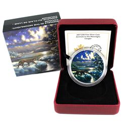 2017 $30 Fine Silver "Animals in the Moonlight-Cougar" Coin is 2oz Pure Silver and comes with Origin