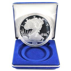 2004 Giant Half-Pound Silver Eagle (8 oz.) produced by the Washington Mint. Coin is struck with a pr