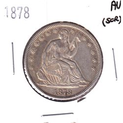 United States 1878 Seated Liberty Silver 50-cent Variety 4, in AU condition. (minor scratch) Attract